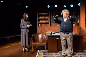 (LtoR): Anne Damman and Phil Powers in "Relativity" by Mark St. Germain, directed by  Photo