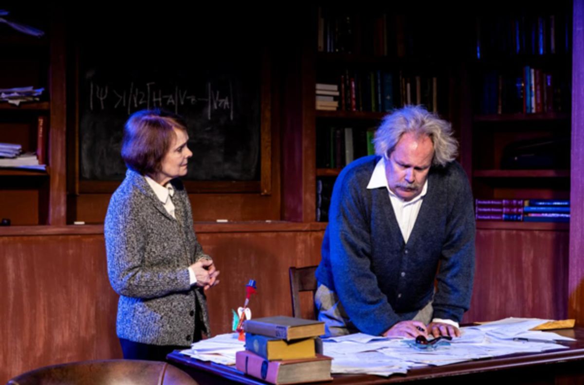  (LtoR): Ellen Finch and Phil Powers in 'Relativity' by Mark St. Germain, directed by Carla Milarch at Theatre NOVA. Photography by Sean Carter Photography. at 