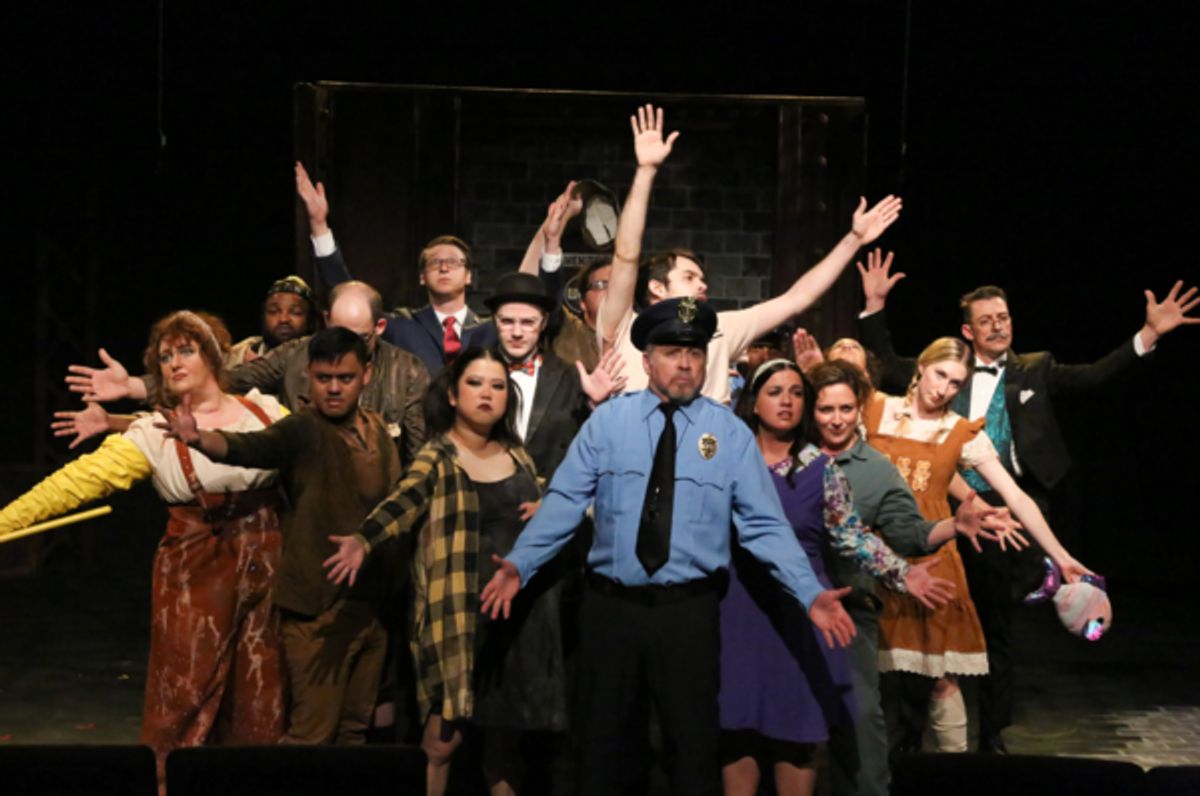The company of New Line Theatre's URINETOWN, 2022. Photo credit: Jill Ritter Lindberg. at Photos: First Look at New Line Theatre's URINETOWN