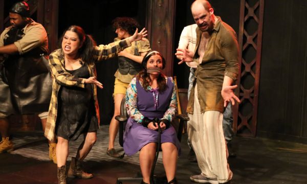 Little Becky Two Shoes (Grace Langford), Hot Blades Harry (Zachary Allen Farmer), and Photo