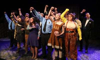 The company of New Line Theatre's URINETOWN, 2022. Photo credit: Jill Ritter Lindberg Photo