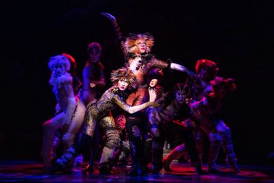 Lauren Louis as Demeter, Chelsea Nicole Mitchell as Bombalurina, and the company of t Photo