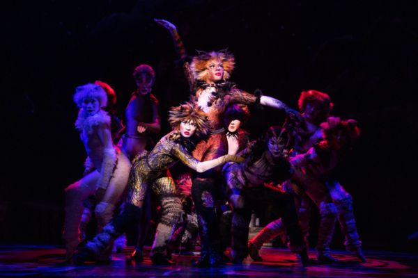 Lauren Louis as Demeter, Chelsea Nicole Mitchell as Bombalurina, and the company of t Photo