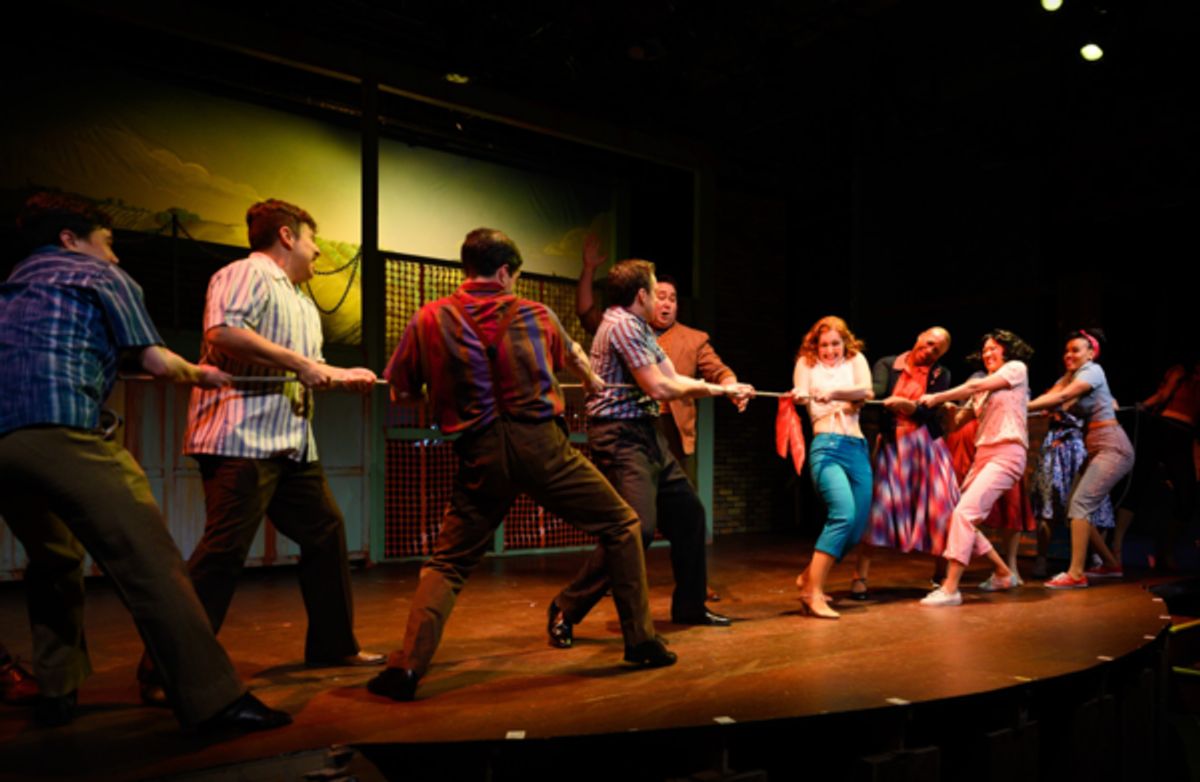 Yenson, Mayagoitia, Conalty, Jones, Nakashima, Garlick, Camp, Tung, and Paulding at Photos: 42nd Street Moon Stages THE PAJAMA GAME