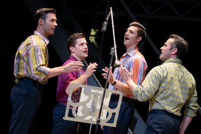 MICHAEL MILTON, JON HACKER, ERIC CHAMBLISS AND COREY GREENAN | PHOTO: JOAN MARCUS Photo