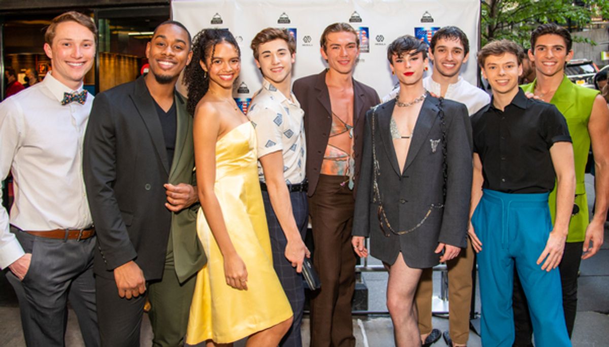 “The Music Man” cast members (left to right) Jordan Beall, Ronnie S. Bowman, Jr., Emma Crow, Aydin Ey-ikan, Drew Minard, Mitchell Tobin, Gino Cosculluela, Daniel Patrick Russell, Nick Alvino