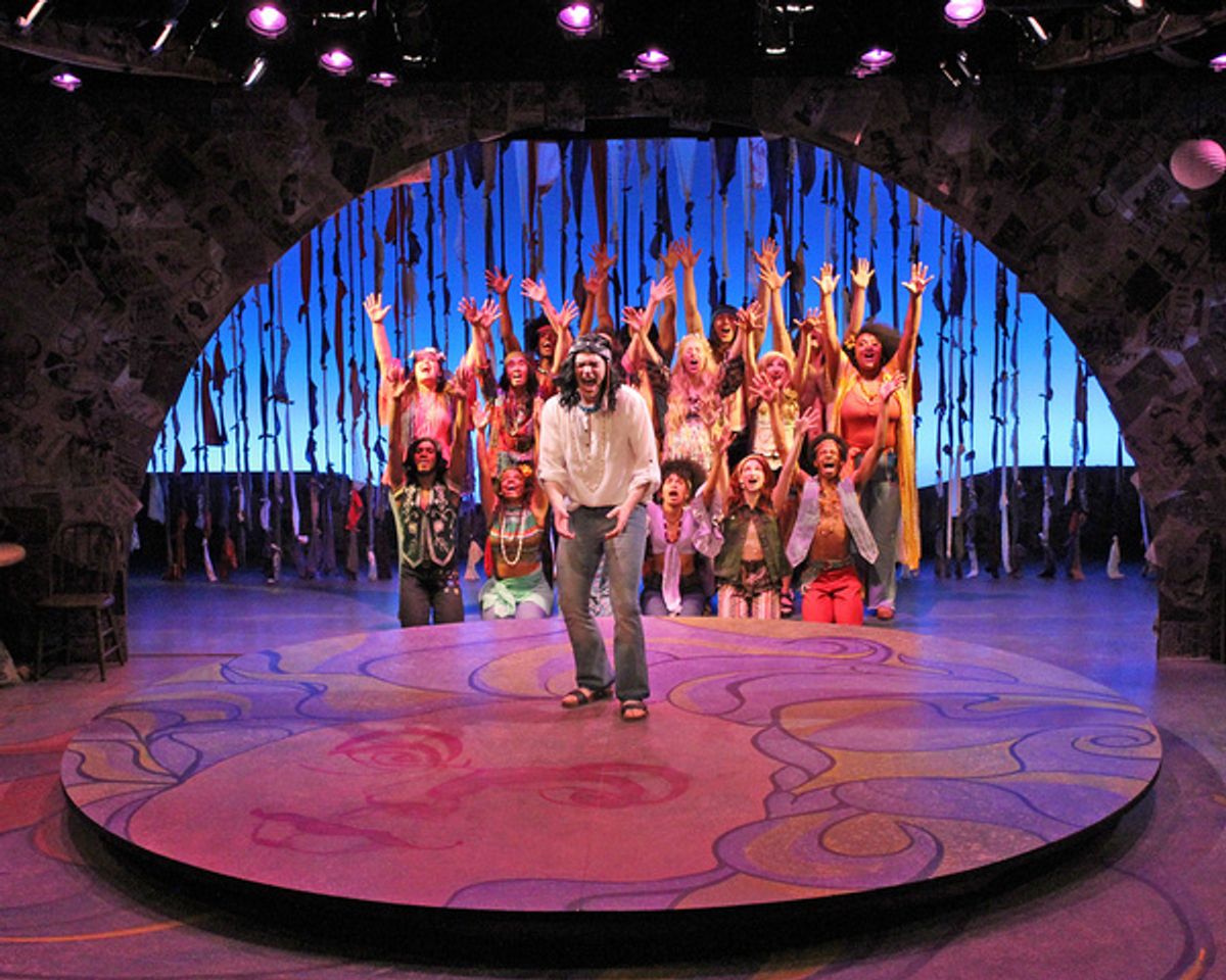 Taylor Joseph Rivera and the cast of HAIR at 