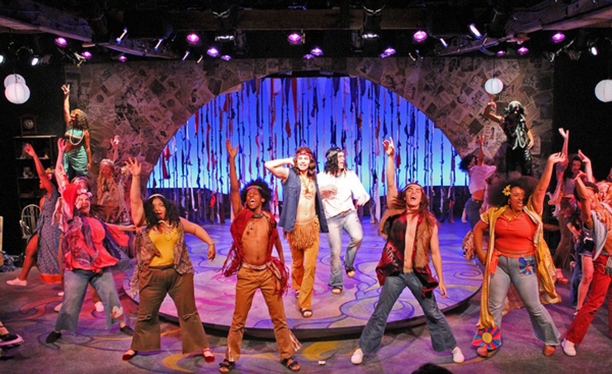 Jeffrey Keller, Taylor Joseph Rivera and the cast of HAIR at 