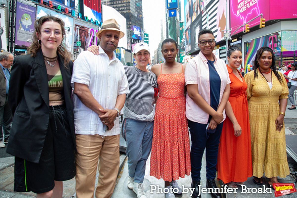 Lucy Moss, Ruben Santiago-Hudson, Jeanine Tesori, Antoinette Nwandu, Christina Anderson, Masi Asare, Lynn Nottage at 