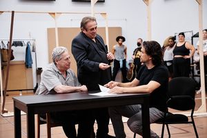 Tom Alan Robbins (Bert Berns), Michael McCormick (Tommy O’Rourke), and Will Swenson (Neil " Then)
@ BroadwayWorld Tom Alan Robbins (Bert Berns), Michael McCormick (Tommy O’Rourke), and Will Swenson Photo