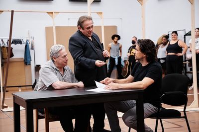 Tom Alan Robbins (Bert Berns), Michael McCormick (Tommy O’Rourke), and Will Swenson Photo