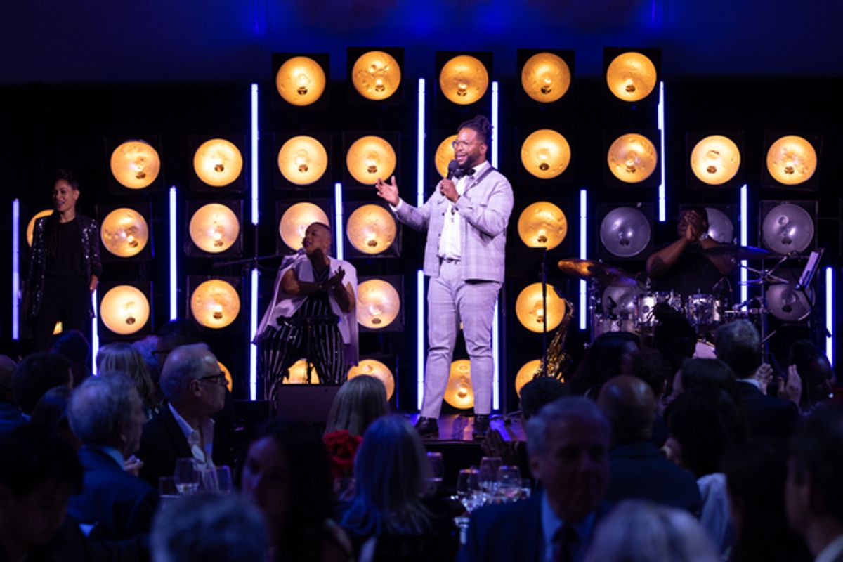 A.R.T. Trustee and Gala Emcee Tim Hall greets guests to the 2022 A.R.T. Gala at Photos: American Repertory Theater Raises $1.35 Million & Honors Linda Henry at Gala