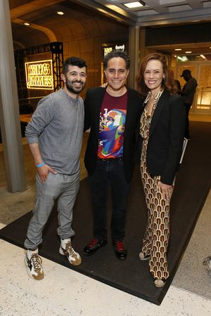 From left, actor Behzad Dabu, playwright Rajiv Joseph and actor Emily Swallow after the opening night performance of ?King James? at Center Theatre Group/Mark Taper Forum on June 8, 2022, in Los Angel @ BroadwayWorld From left, actor Behzad Dabu, playwright Rajiv Joseph and actor Emily Swallow after t Photo