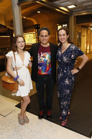 From left, playwright Clare Barron, ?King James? playwright Rajiv Joseph and Center T Photo