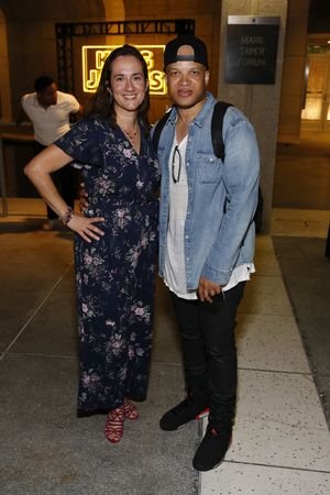 From left, Center Theatre Group Managing Director/CEO Meghan Pressman and cast member Glenn Davis after the opening night performance of ?King James? at Center Theatre Group/Mark Taper Forum on June 8 @ BroadwayWorld From left, Center Theatre Group Managing Director/CEO Meghan Pressman and cast member Photo