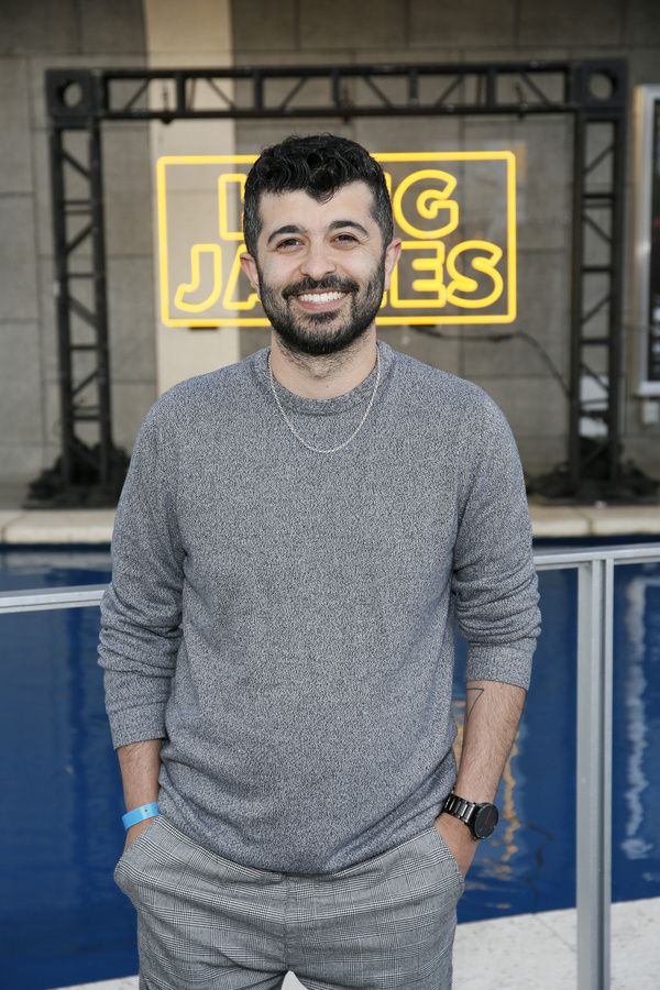 Actor Behzad Dabu arrives before the opening night performance of ?King James? at Cen Photo