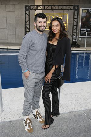 From left, actor Behzad Dabu and Sana Afzal arrive before the opening night performance of ?King James? at Center Theatre Group/Mark Taper Forum on June 8, 2022, in Los Angeles, California. (Photo by @ BroadwayWorld From left, actor Behzad Dabu and Sana Afzal arrive before the opening night performan Photo