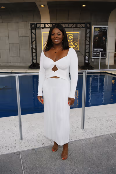 Actor Janelle James arrives before the opening night performance of ?King James? at C Photo