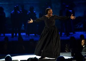 Joaquina Kalukango and the cast of "Paradise Square" at THE 75TH ANNUAL TONY AWARDS, live from Radio City Music Hall in New York City, Sunday, June 12 on the CBS Television Network. Emmy Award winners Darren Criss and Julianne Hough co-host THE TONY AWARDS: ACT ONE, an hour of exclusive content streaming live only on Paramount+, followed by Academy Award winner and Tony Award nominee Ariana DeBose hosting THE 75TH ANNUAL TONY AWARDS. Photo: Mary Kouw/CBS ©2022 CBS Broadcasting, Inc. All Rights Reserved @ BroadwayWorld Joaquina Kalukango and the cast of "Paradise Square" at THE 75TH ANNUAL TONY AWARDS, Photo