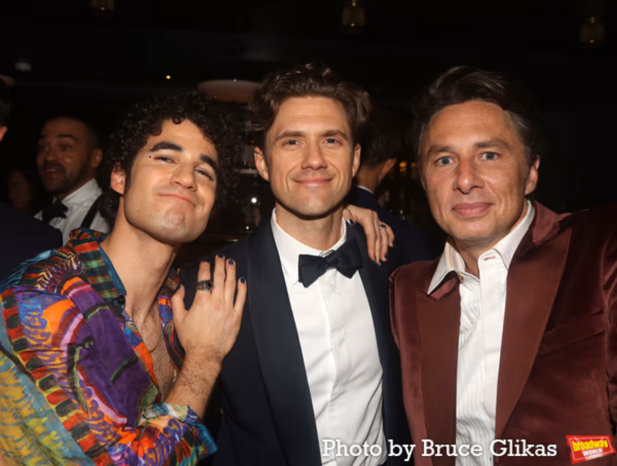 Darren Criss, Aaron Tveit and Zach Braff at 
