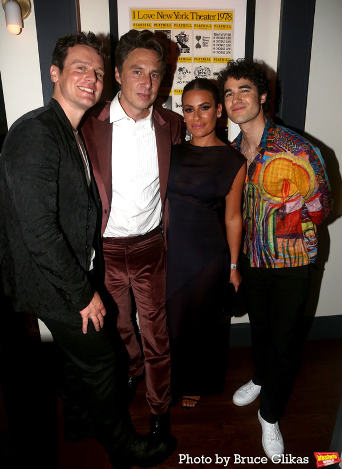 Jonathan Groff, Zach Braff, Lea Michele and Darren Criss at 