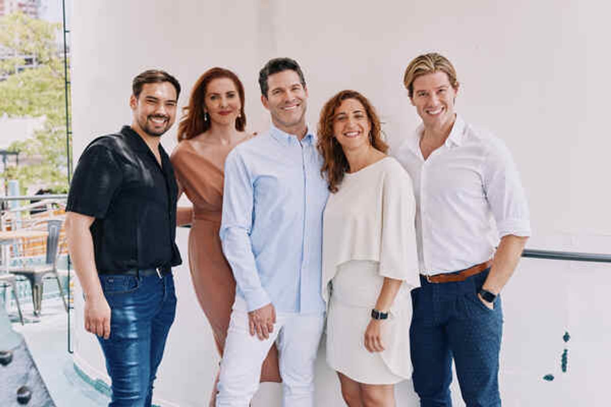 Nicholas Connell, Marla Mindelle, Tye Blue, producer Eva Price, and Constantine Rousouli at 