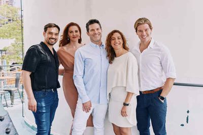 Nicholas Connell, Marla Mindelle, Tye Blue, producer Eva Price, and Constantine Rouso Photo