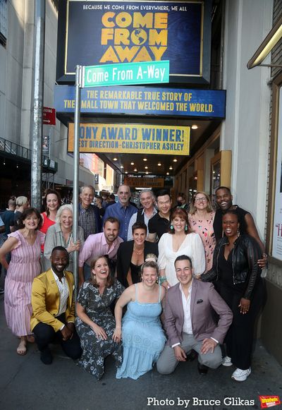 "Come From Away" cast Back Row: Happy McPartlin, Jim Walton, John Jellison, Gene Weyg Photo