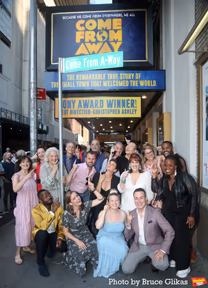 "Come From Away" cast Back Row: Happy McPartlin, Jim Walton, John Jellison, Gene Weyg Photo