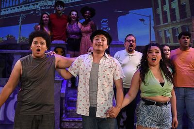 Landry Beckley, Efren Parades, Leslie Navarro and the Company of In The Heights Photo
