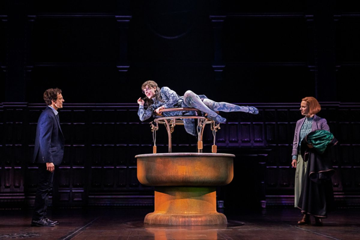 Trevor White as Harry Potter, Katie Ryerson as Moaning Myrtle and Trish Lindstrom as Ginny Potter at 