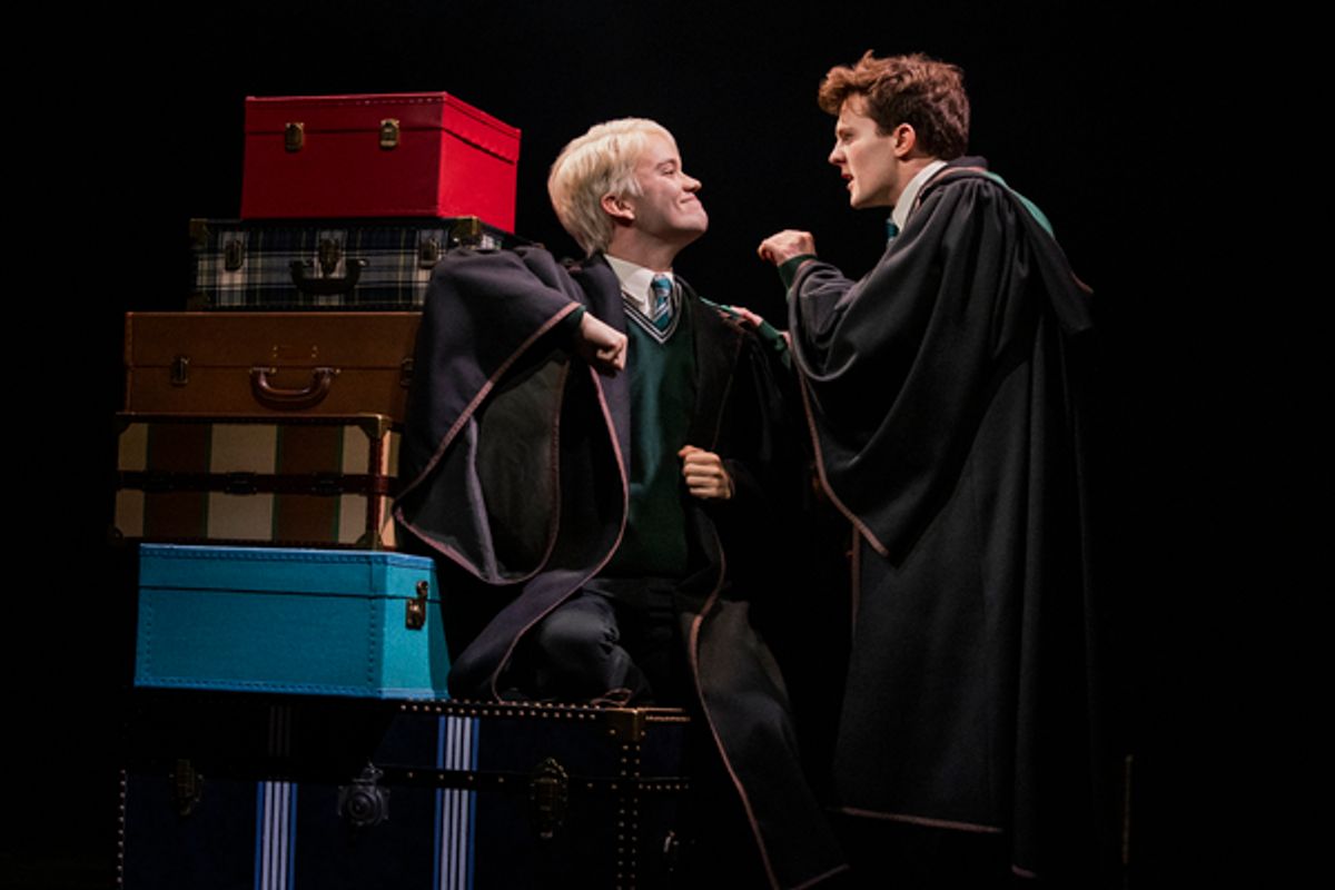 Thomas Mitchell Barnet as Scorpius Malfoy and Luke Kimball as Albus Potter at 