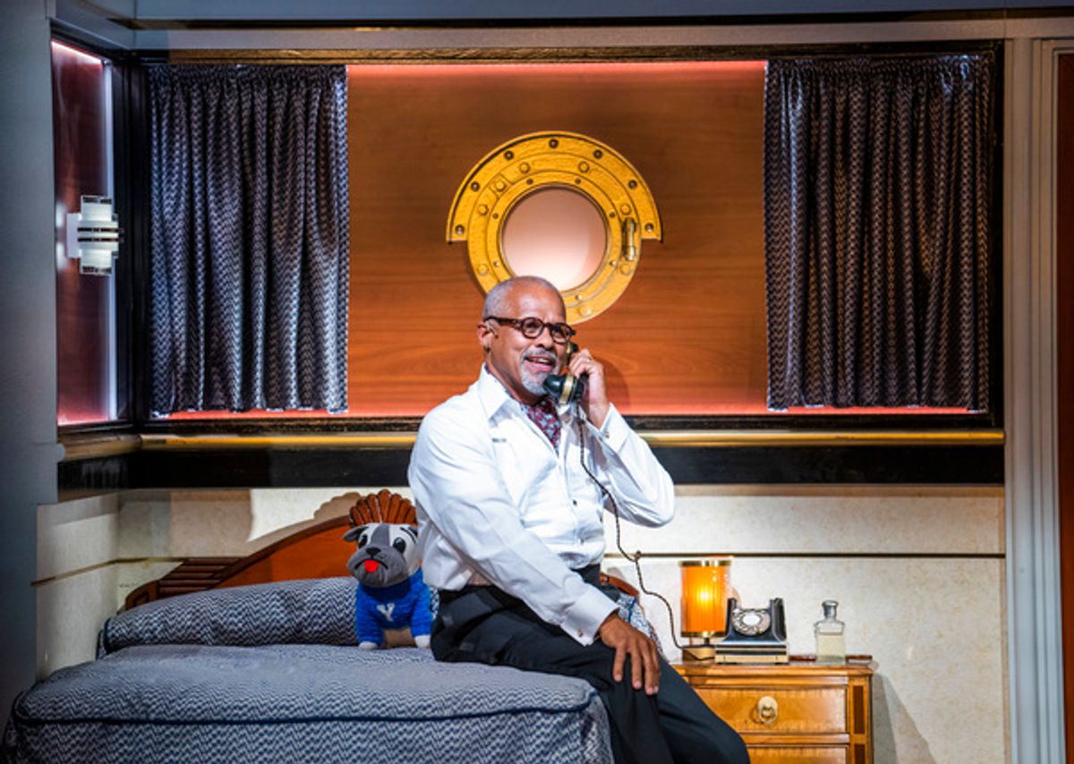 A scene from Anything Goes by Cole Porter @ Barbican Theatre. Directed and Choreographed by Kathleen Marshall.
(Opening 23-07-2021)
©Tristram Kenton 07-21
(3 Raveley Street, LONDON NW5 2HX TEL 0207 267 5550  Mob 07973 617 355)email: tristram@tristramkenton.com at 