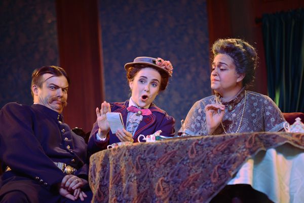 Superintendent Budd (Eric Delagrange), Miss Wordsworth (Leah Brzyski), and Lady Billo Photo