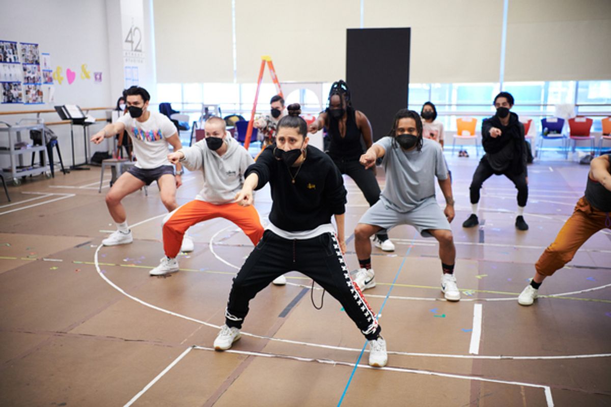 Choreographer Jennifer Weber and the ensemble  at 