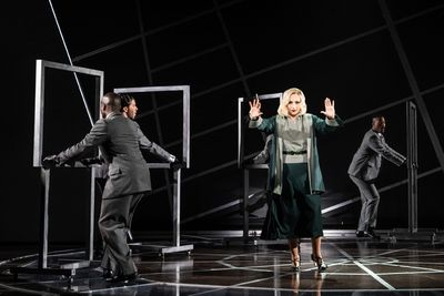 Eden Espinosa as "Tamara de Lempicka" with cast members (l-r) Devin L. Roberts, Joey  Photo