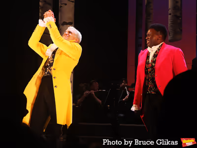 Gavin Creel as "The Wolf/Cinderella’s Prince" and Joshua Henry as "Rapunzel’s Pri Photo