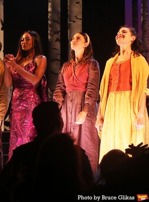 Patina Miller as "The Witch", Sara Bareilles as "The Baker’s Wife" and Phillipa Soo Photo