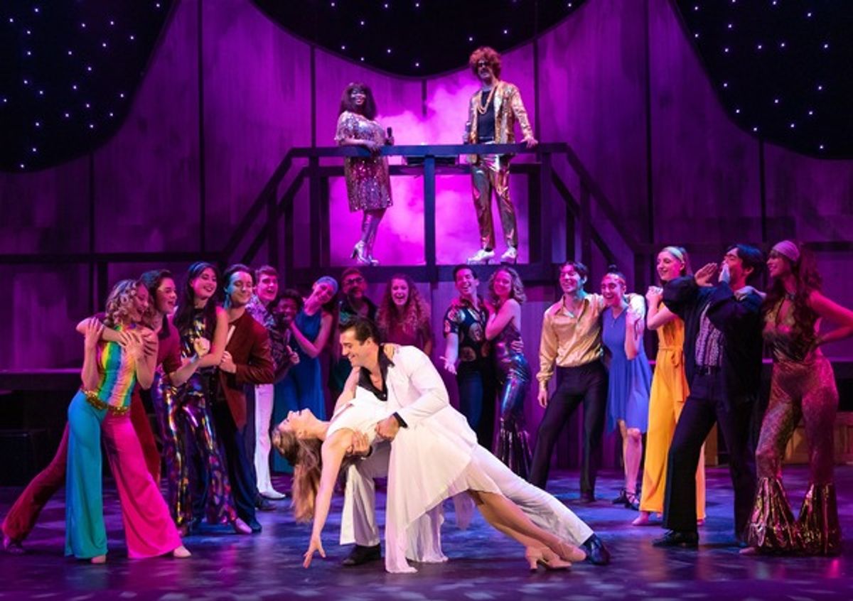 Natalie Kastner and Dorian Quinn (center) with the company at Photos: First Look at SATURDAY NIGHT FEVER at Laguna Playhouse