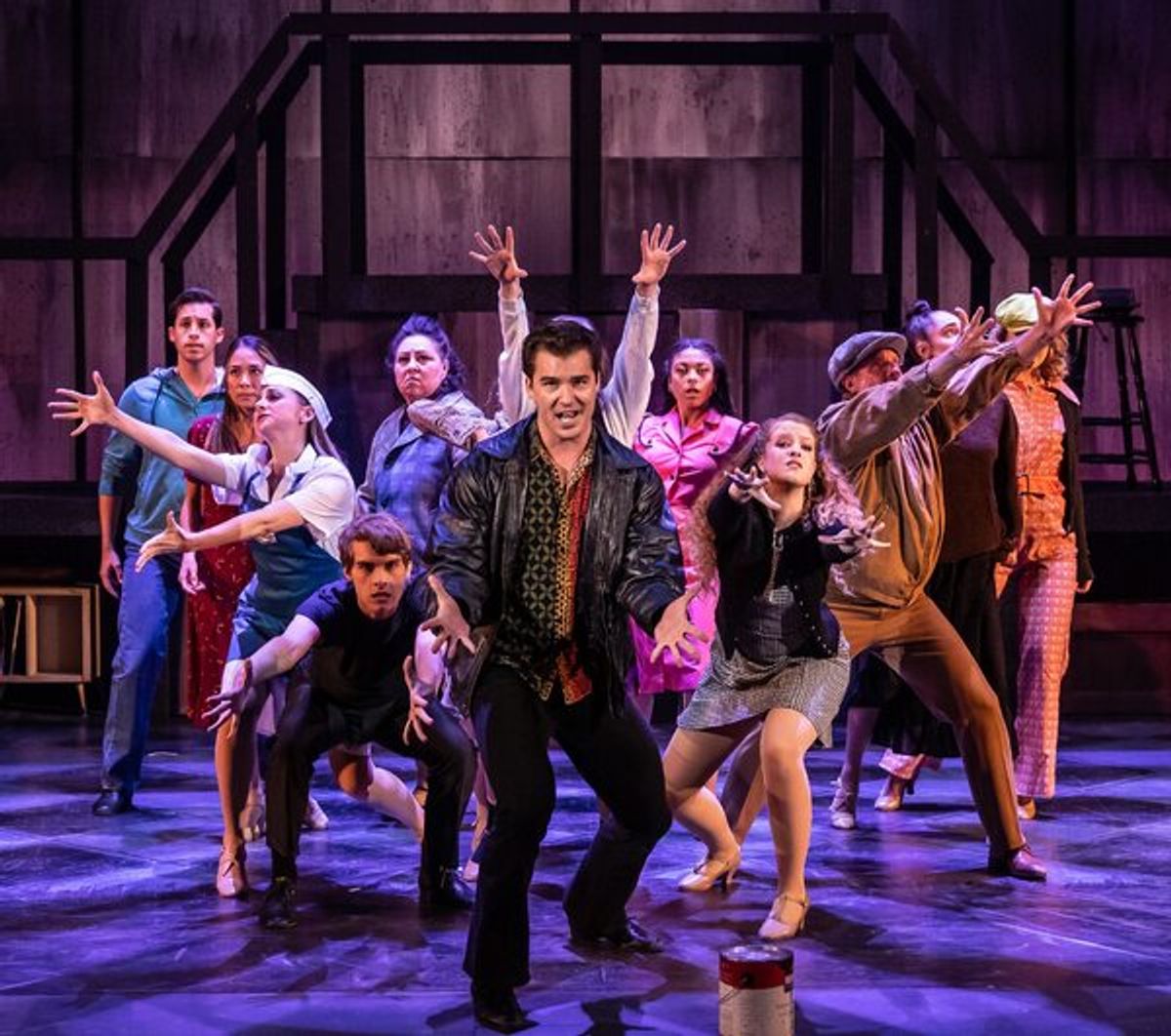 Dorian Quinn (center) with the company at Photos: First Look at SATURDAY NIGHT FEVER at Laguna Playhouse