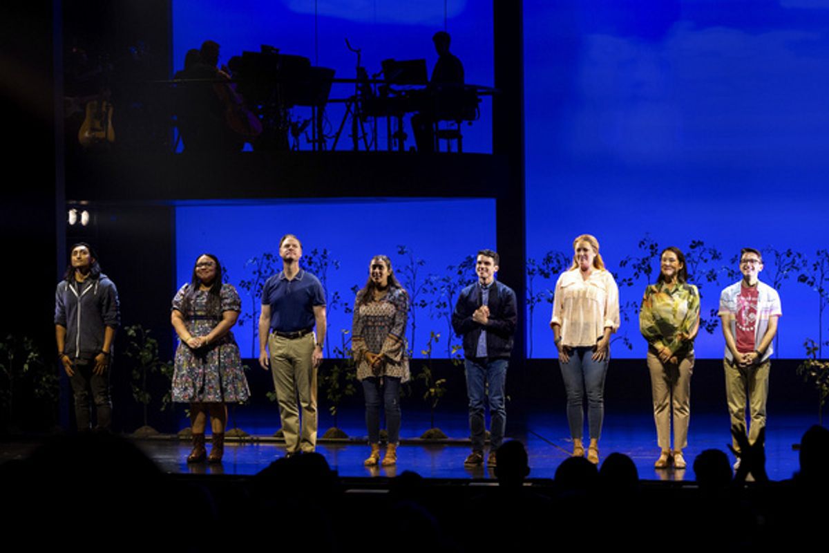 The cast during the curtain call after the opening night performance of Dear Evan Hansen at Center Theatre Group/Ahmanson Theatre (Photo by Reza Allah-Bakhshi/Capture Imaging) at Photos: First Look At The Opening Night Performance Of DEAR EVAN HANSEN At Center Theatre Group/Ahmanson Theatre