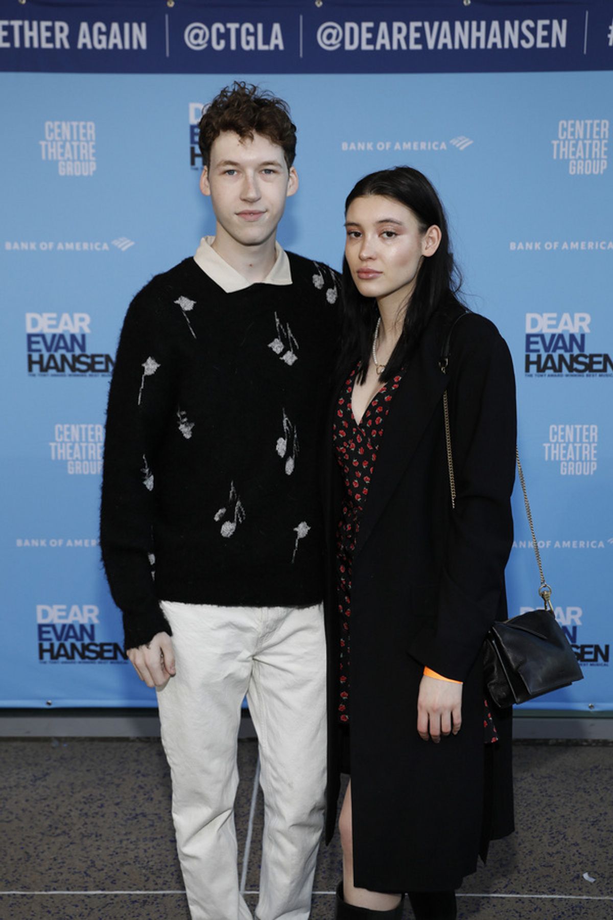 From left, actor Devin Druid and model Annie Marie arrive for the opening night performance (Photo by Reza Allah-Bakhshi/Capture Imaging) at Photos: First Look At The Opening Night Performance Of DEAR EVAN HANSEN At Center Theatre Group/Ahmanson Theatre