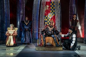 Ali Stroker, Michael Potts, Danai Gurira, Sanjit De Silva, and Xavier Pacheco Photo