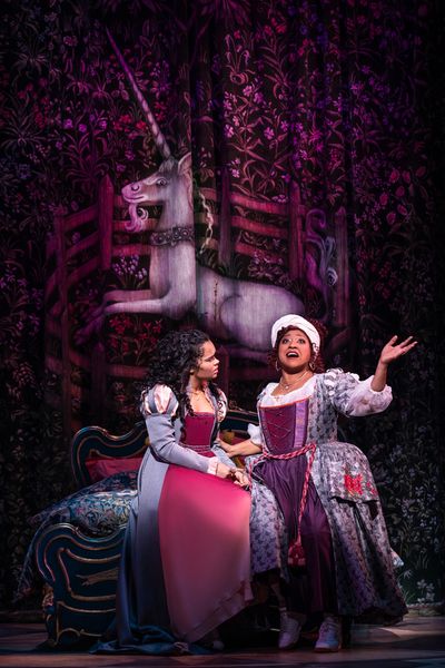 Lorna Courtney and Melanie La Barrie in & Juliet  Photo