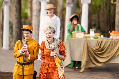 Caroline Calkins and Tamara Hickey 2022, Much Ado About Nothing, Shakespeare & Compan Photo