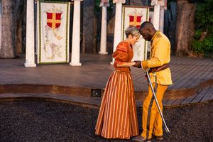 Tamara Hickey and L. James, 2022, Much Ado About Nothing, Shakespeare & Company Photo