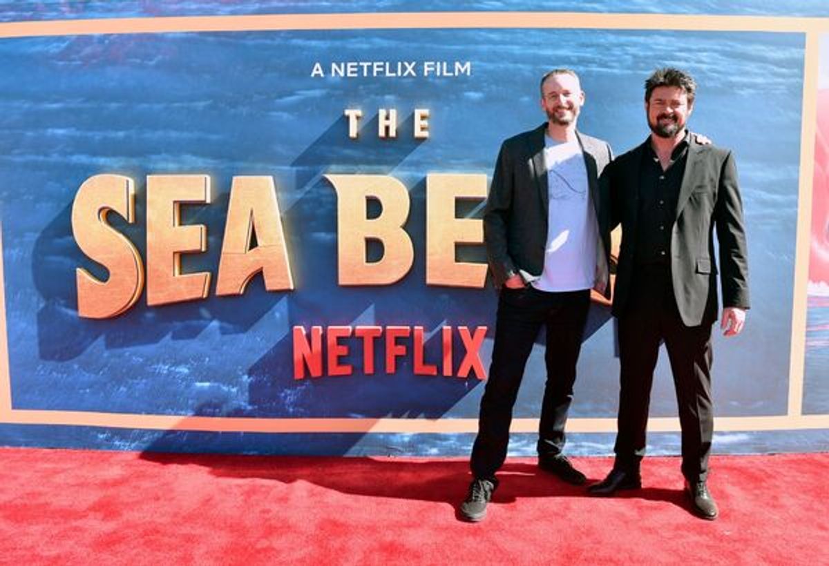 Director Chris Williams and star Karl Urban attend the Netflix premiere of the epic animated film The Sea Beast. 
Photos credit: courtesy of Netflix at 
