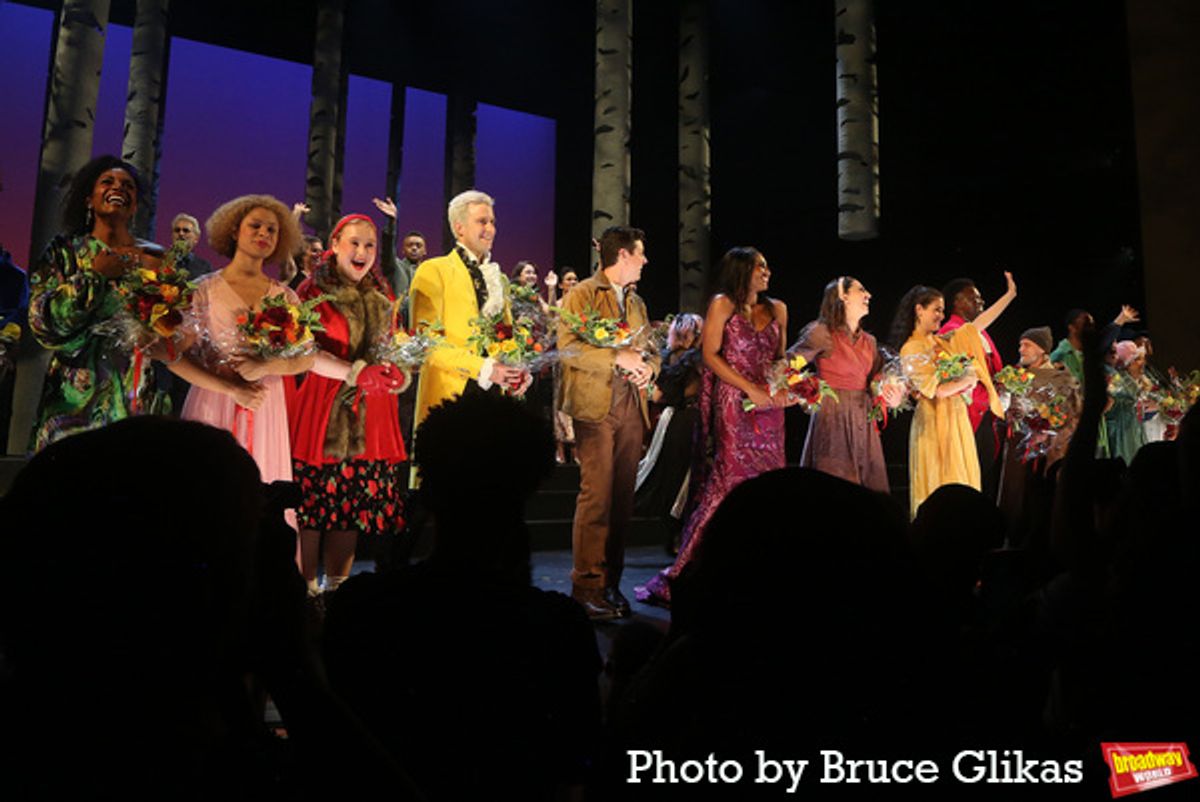 Julia Lester, Gavin Creel, Jason Forbach, Patina Miller, Sara Bareilles, Phillipa Soo and cast at 
