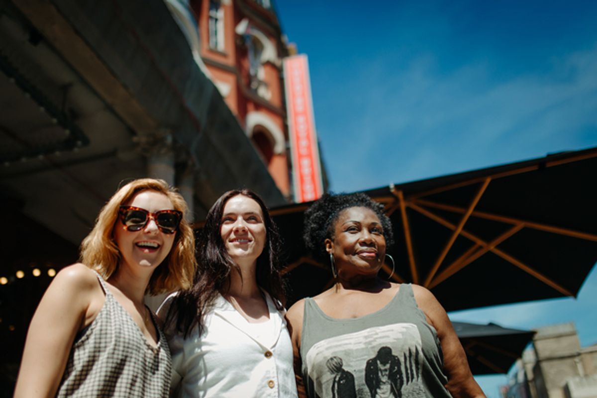 Evelyn Hoskins, Chelsea Halfpenny and Wendy Mae
Brown at 