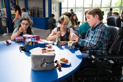 Gabriella Uhl as Patrice, Willow Moss as Zee, Jonathan Lengel as Archie in 13 The Mus Photo
